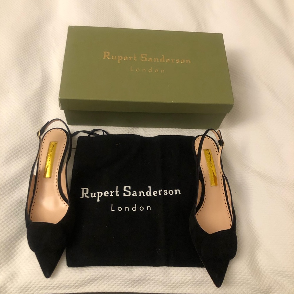 Rupert Sanderson pointed toe sling back kit heels